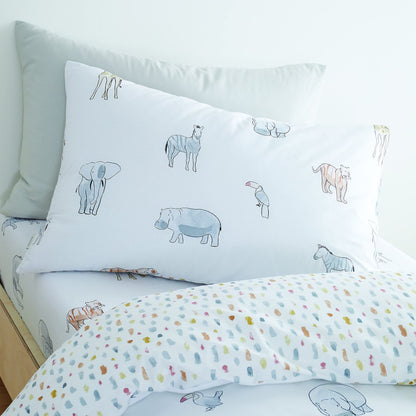 Zoo Animals Pastel Kids Duvet Set