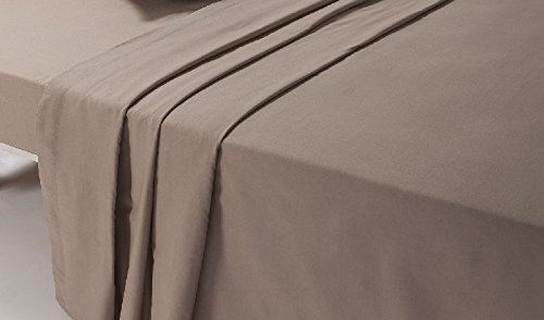 Essentials Percale Taupe Flat Sheet