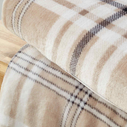 Kelso Check Natural Blanket Throw