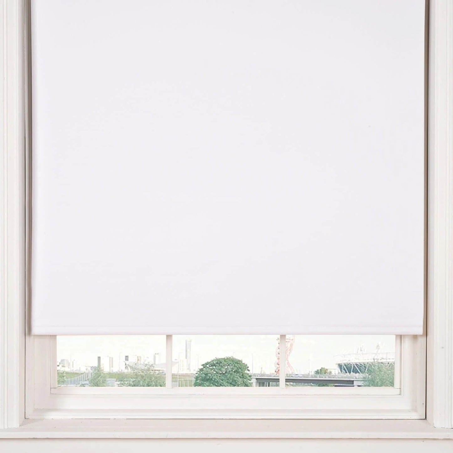 Plain Blackout Diamante White Roller Blind