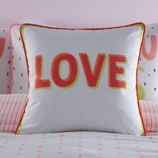 Love Coral Filled Cushion