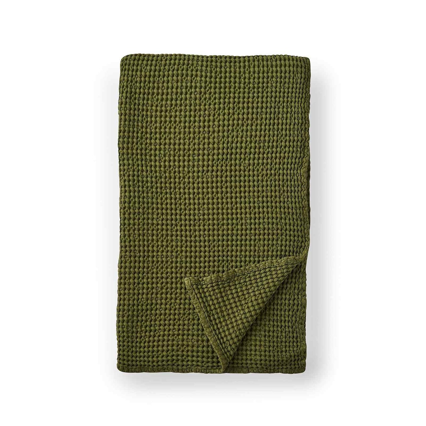 Jaipur Chunky Waffle Olive Green Blanket Throw