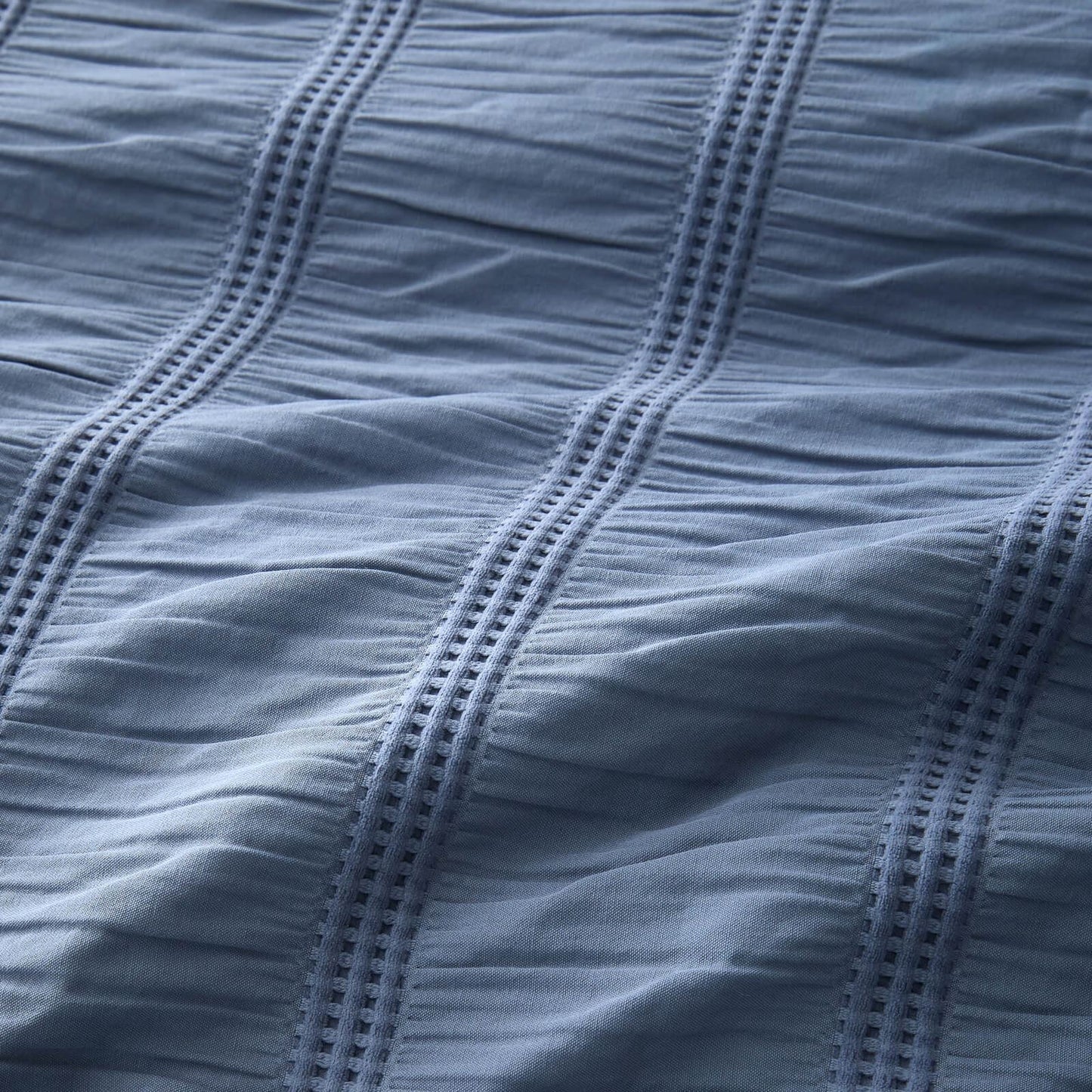 Pineapple Elephant Waffle Seersucker Bedding Duvet Cover Set Blue