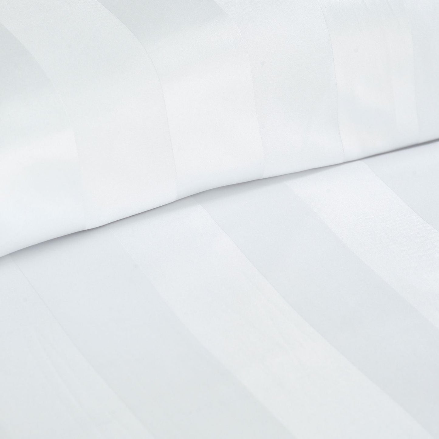 Catherine Lansfield So Soft Satin Stripe White Duvet Cover Set