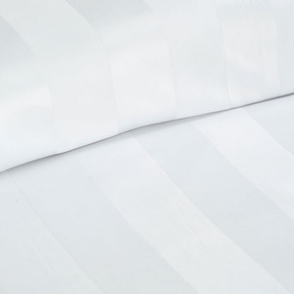 Catherine Lansfield So Soft Satin Stripe White Duvet Cover Set