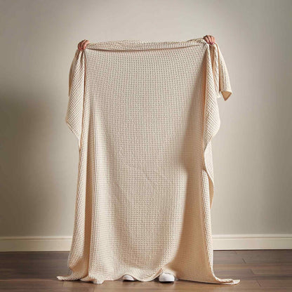 Jaipur Chunky Waffle Natural Blanket Throw