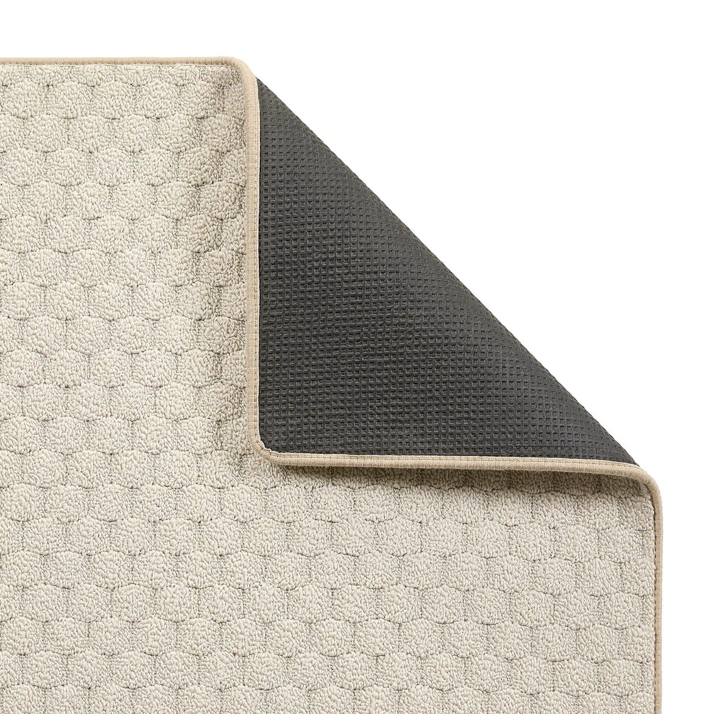My Mat Sculptured Washable Honeycomb Ivory Rug