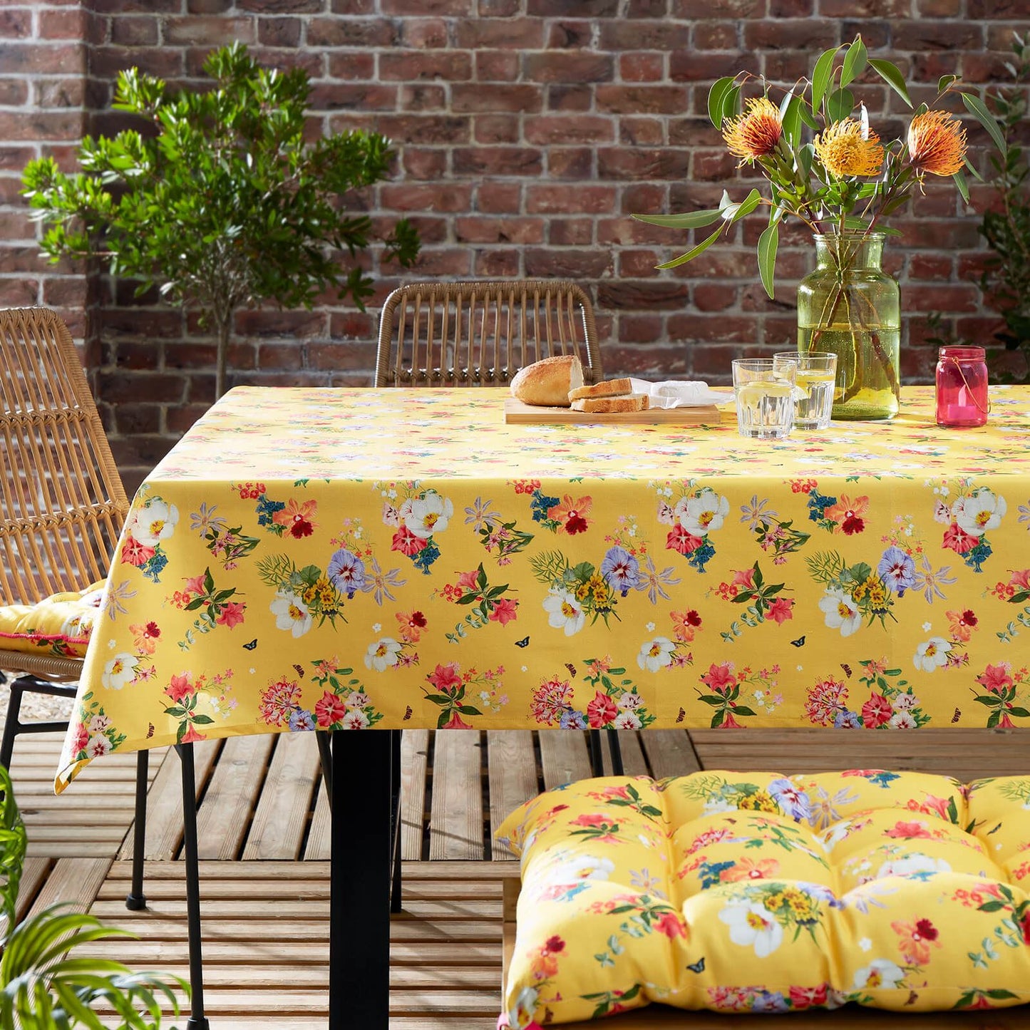 Exotic Garden Yellow Table Cloth