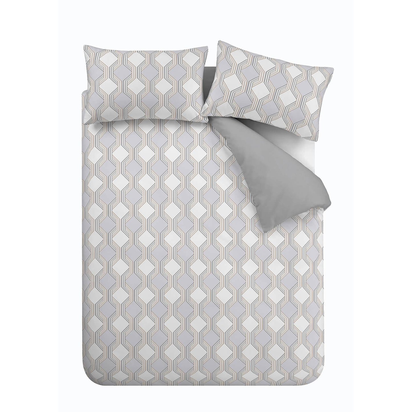 Atticus Geometric Grey Duvet Cover Set