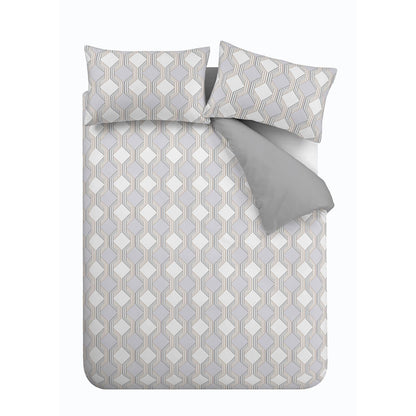 Atticus Geometric Grey Duvet Cover Set