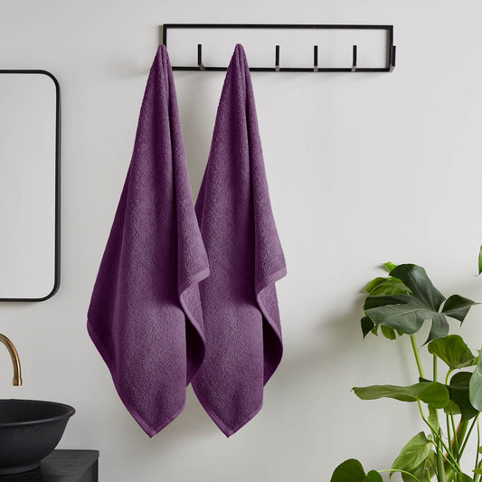 Quick Dry Towel Plum Bath Sheet Pair