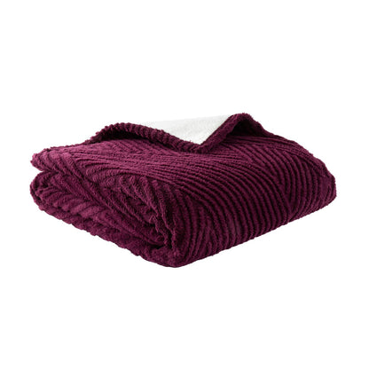 Catherine Lansfield Heat Buddy Cosy Super Thermal Blanket Bedspread Plum - 220x230cm