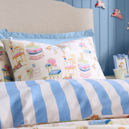 Cath Kidston Hackney Dogs Printed Reversible Bedding Duvet Cover Set Blue