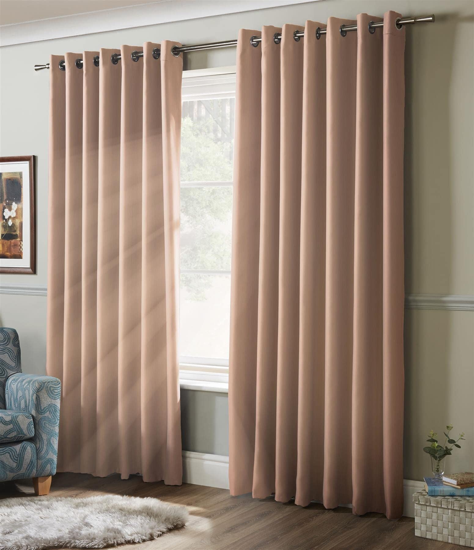 Blackout Pink Eyelet Curtains