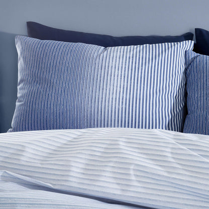 Graded Stripe Blue Duvet Cover Set