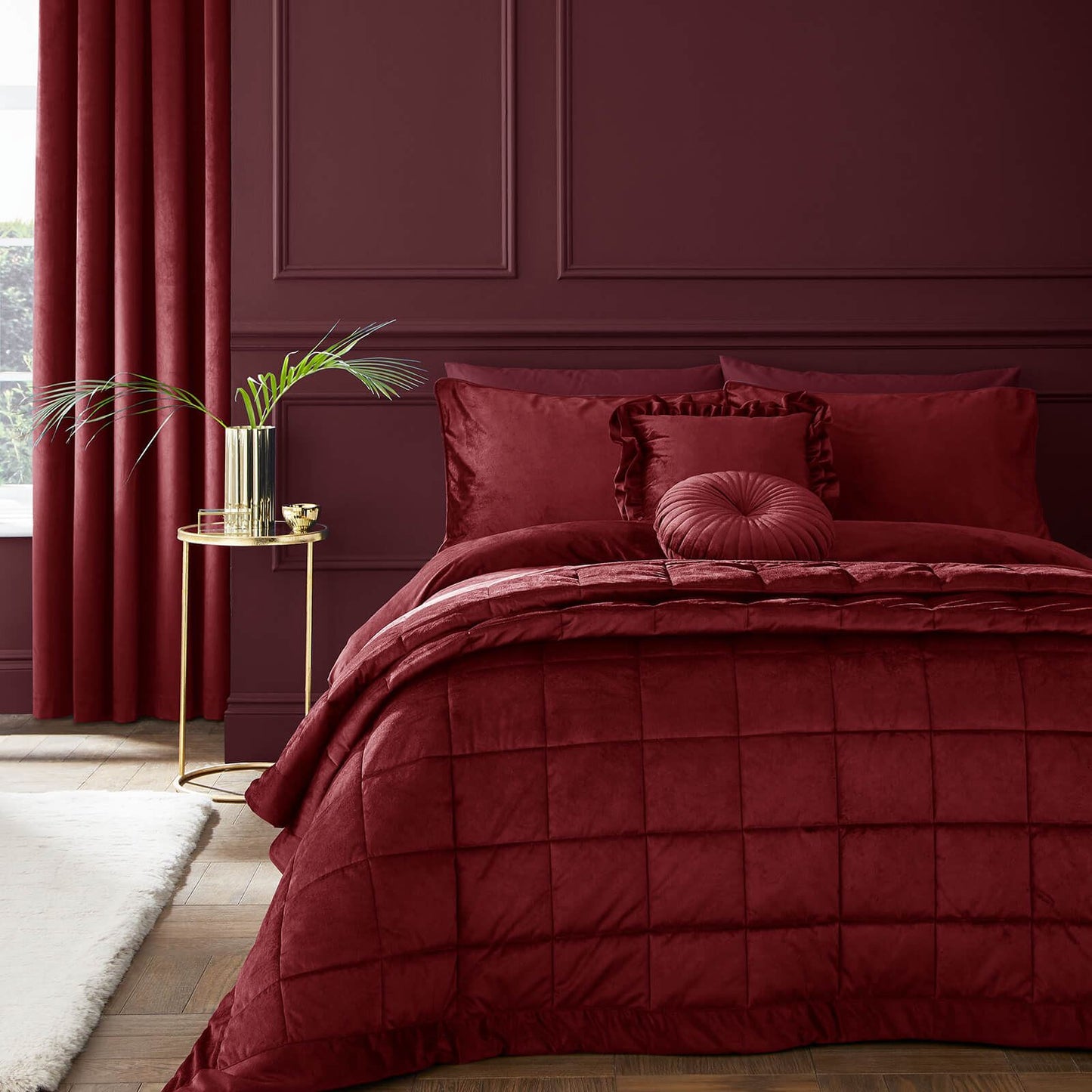 Kingsley Matt Velvet Raspberry Duvet Cover Set