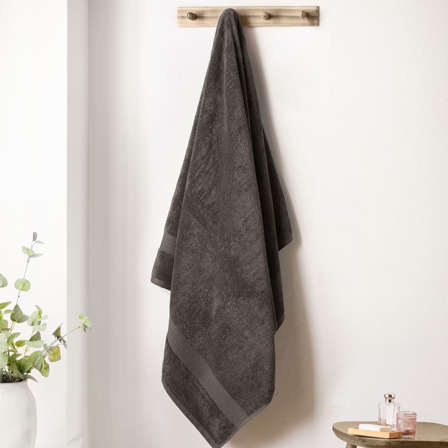 Bianca Supima Cotton Charcoal Grey Towel and Sheet