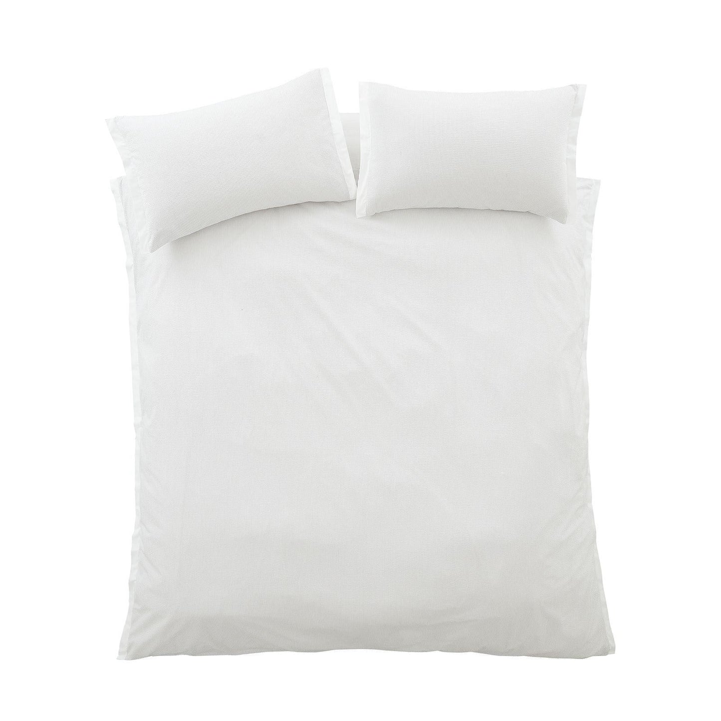 Bianca Seersucker Woven Stripe Grey Duvet Cover Set
