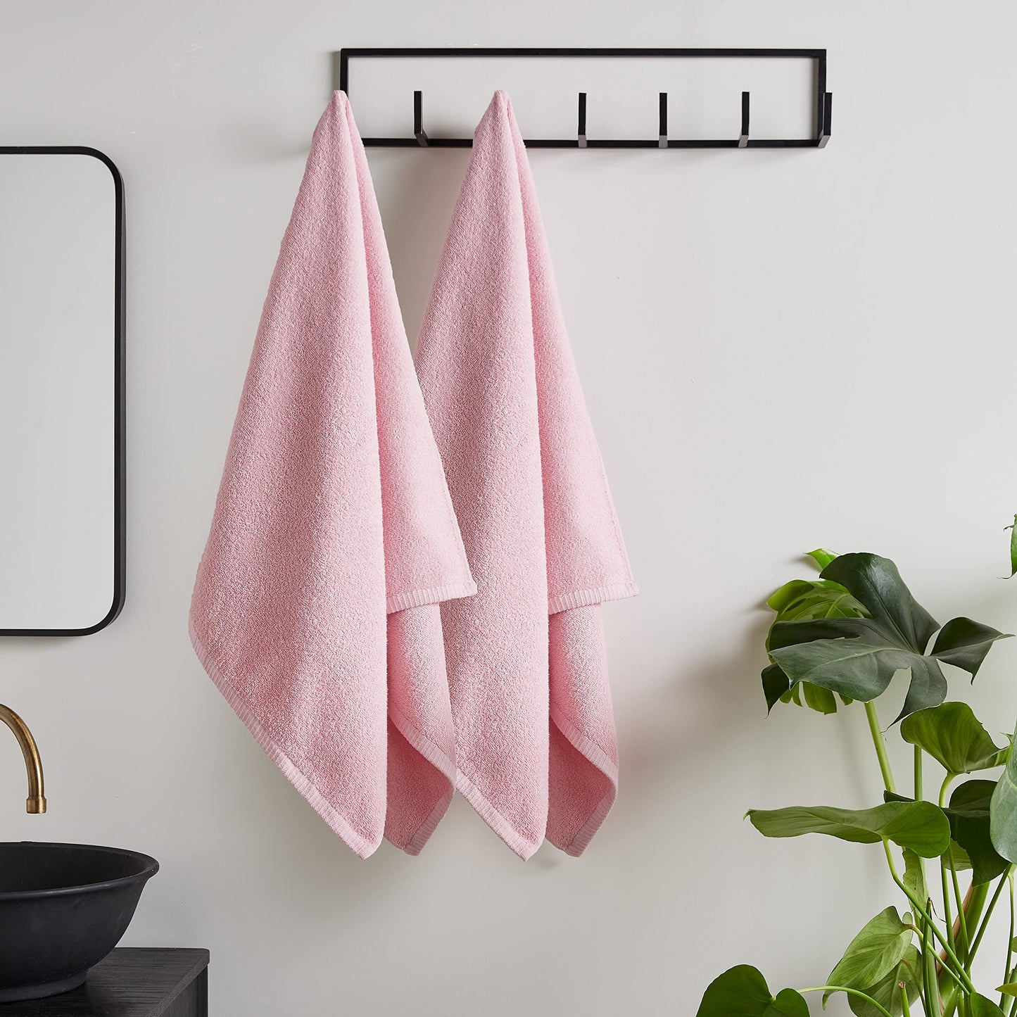 Quick Dry Pink Bath Sheet Pair