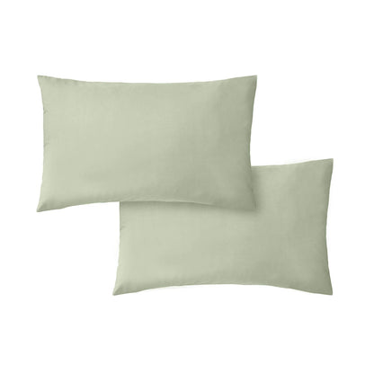 200 Thread Count Cotton Percale Sage Green Pillow case Pair with envelope closure