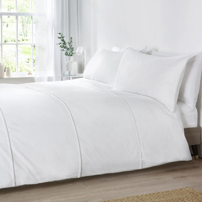 Catherine Lansfield Pom Pom Cotton Bedding Duvet Cover Set White