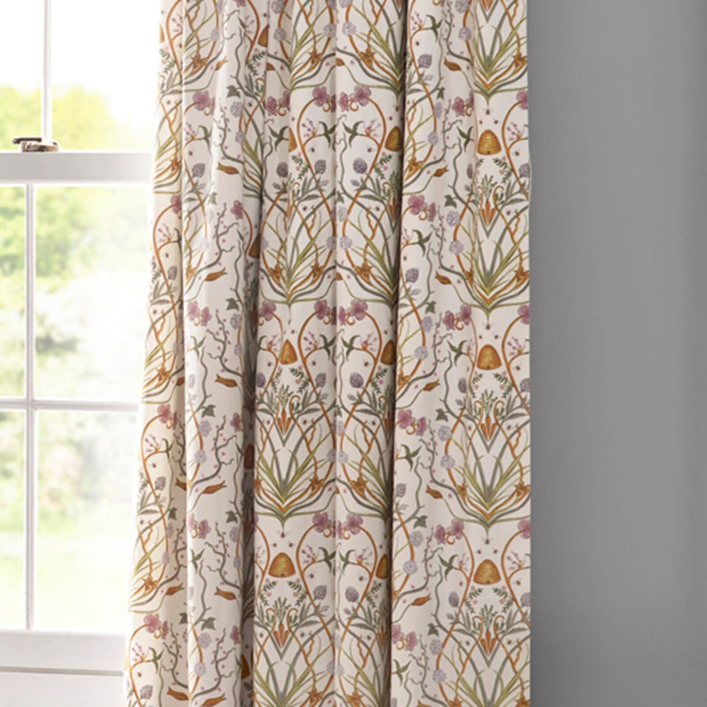 Potagerie Floral Cream Pencil Pleat Curtains