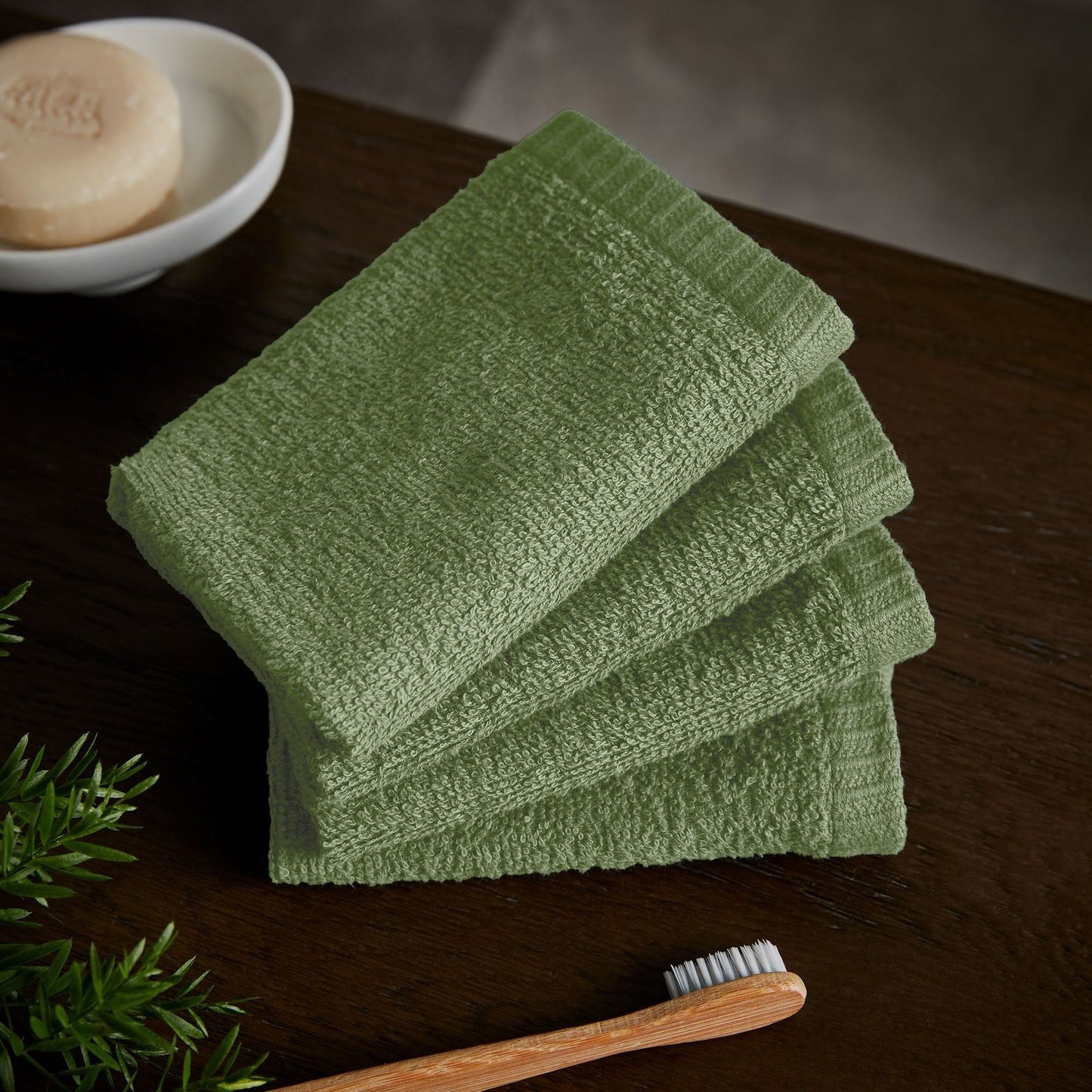 Catherine Lansfield Quick Dry Sage Green Towel and Sheet