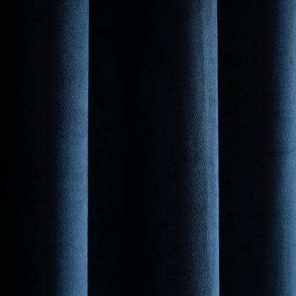 Catherine Lansfield Super Thermal Blackout Matt Velour Eyelet Door Panel Navy Blue