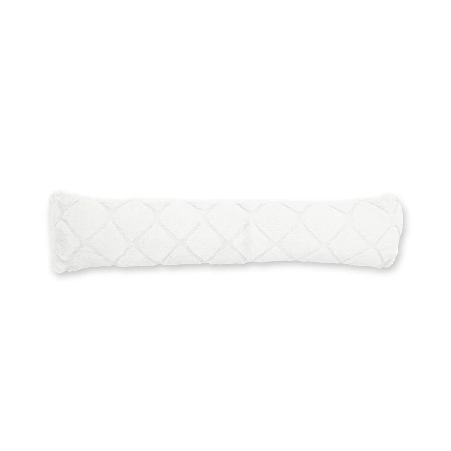 Cosy Diamond Faux Fur Door Draught Excluder White