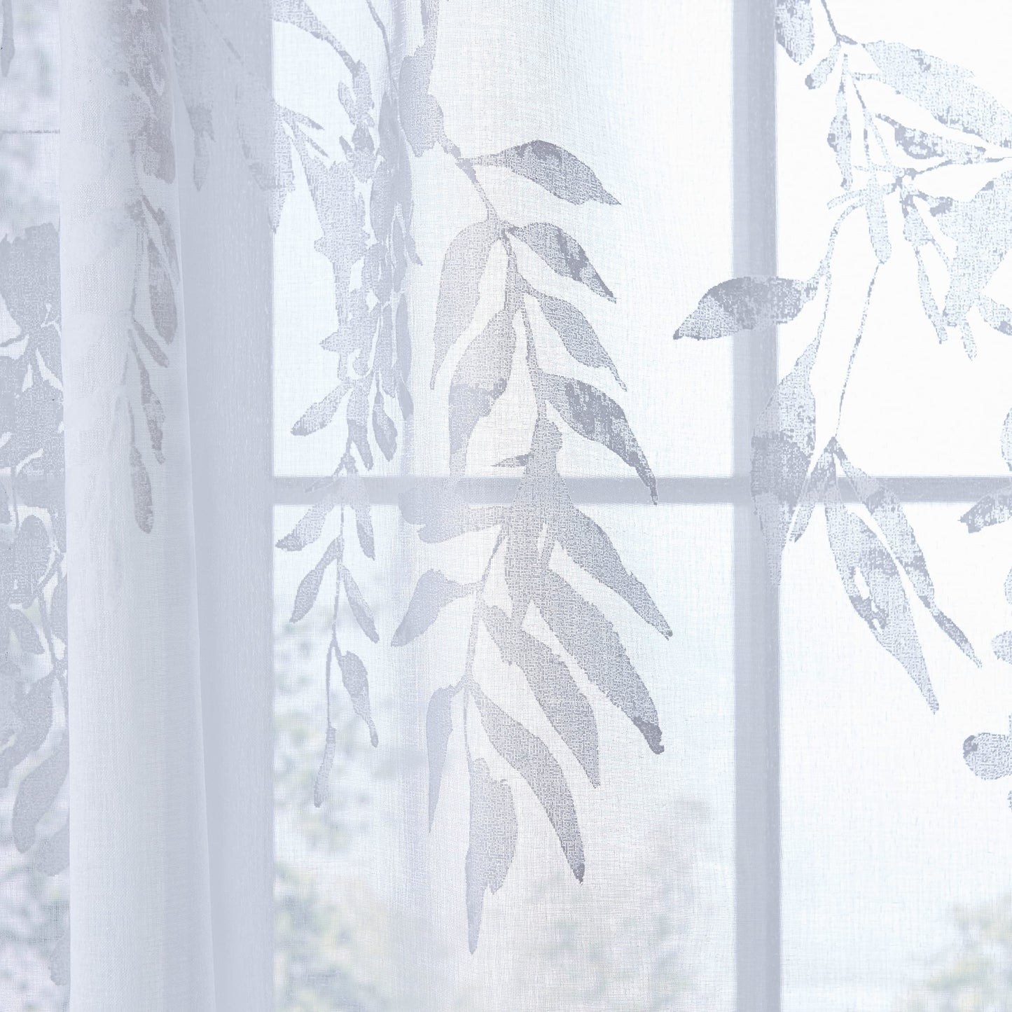 Living Wisteria White Voile Panel