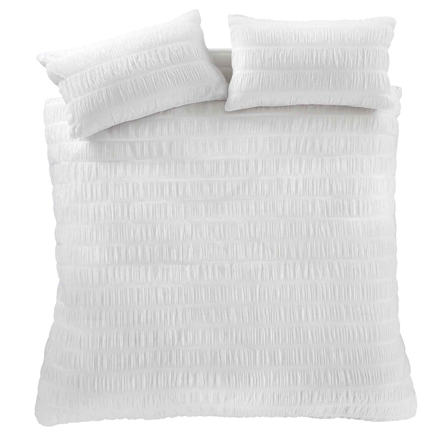 Seersucker White Duvet Set