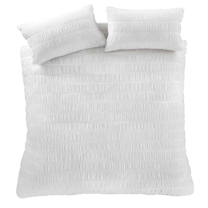 Seersucker White Duvet Set