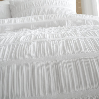 Seersucker White Duvet Set