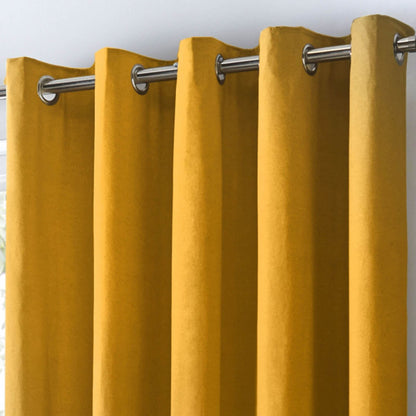 Sorbonne Ochre Eyelet Curtains