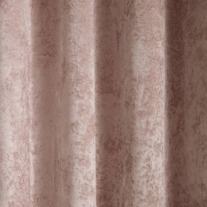 Catherine Lansfield Crushed Velvet Lined Eyelet Curtains Two Panels Blush Pink