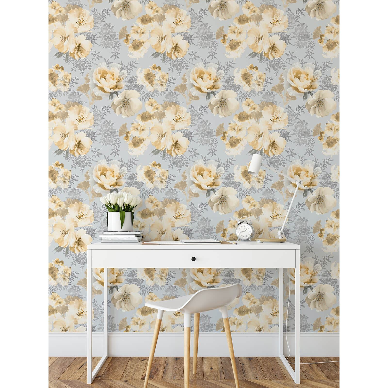 Dramatic Ochre Wallpaper