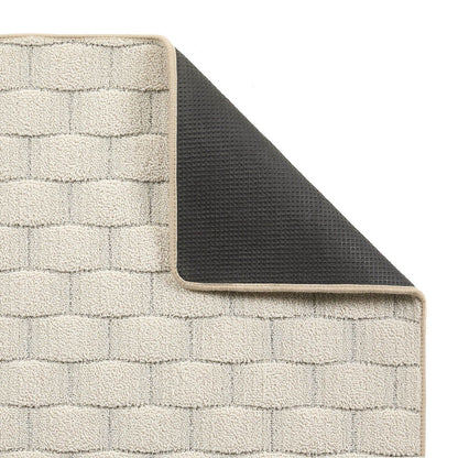 My Mat Sculptured Washable Basketweave Ivory Rug