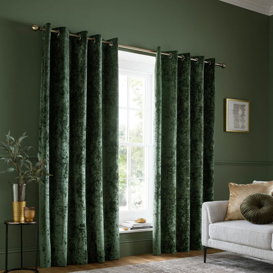 catherine-lansfield-crushed-velvet-lined-eyelet-curtains-two-panels-olive-green
