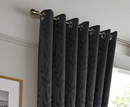 Tivoli Charcoal Eyelet Curtains