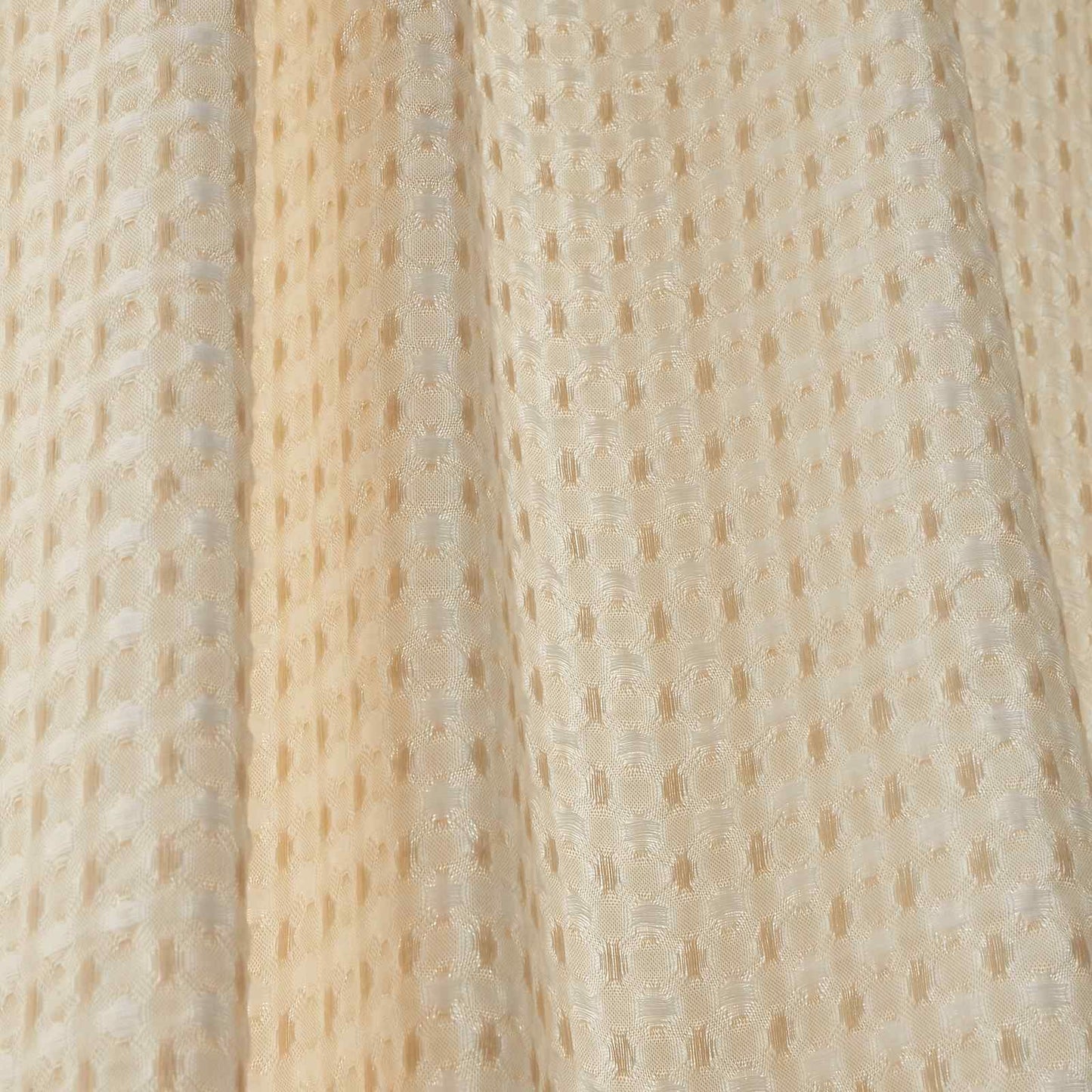 Muscat Waffle Natural Curtain Panel - Voile