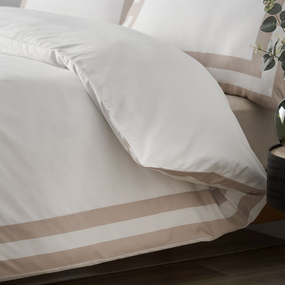 Catherine Lansfield So Soft Mono Panel Natural Duvet Cover Set