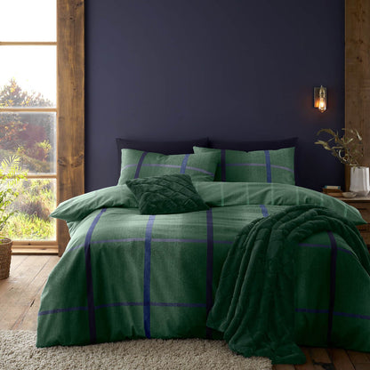 Brushed Melrose Tweed Green Duvet Cover Set