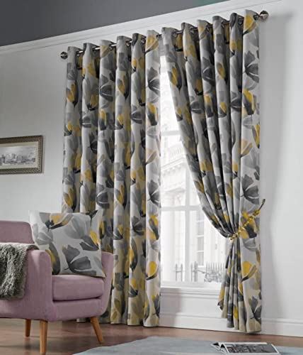 Amsterdam Ochre Eyelet Curtains