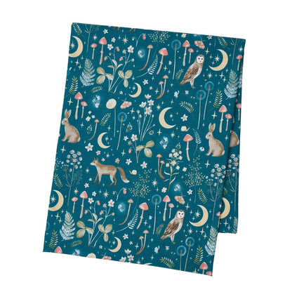 Catherine Lansfield Enchanted Twilight Animals Cotton Table Cloth Green