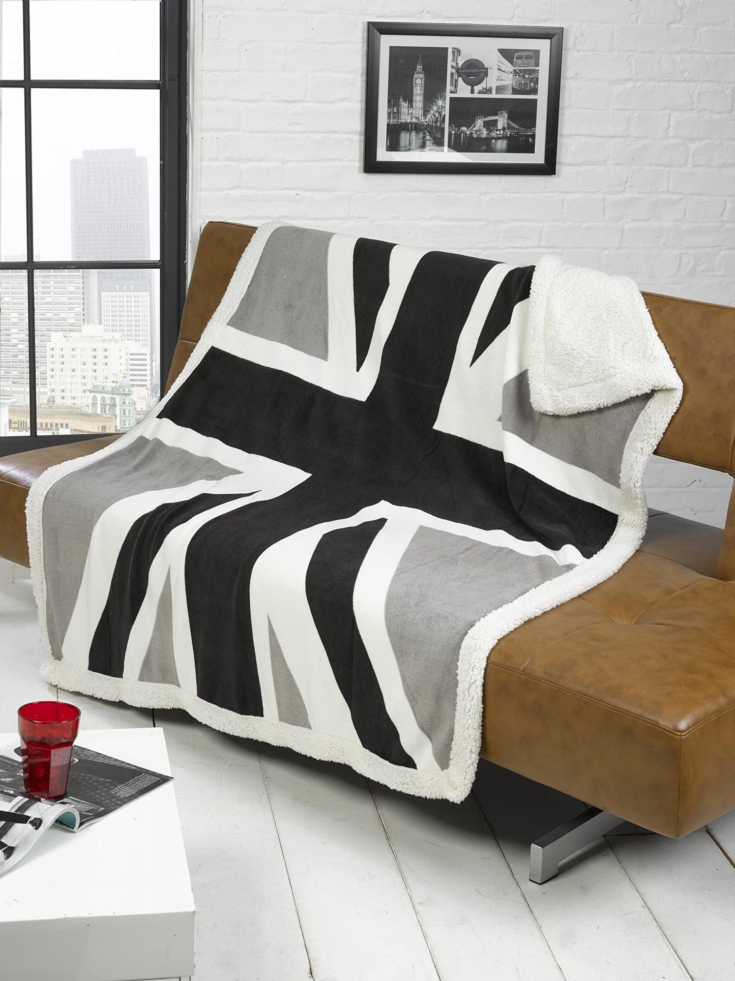 Union Jack Black Throw