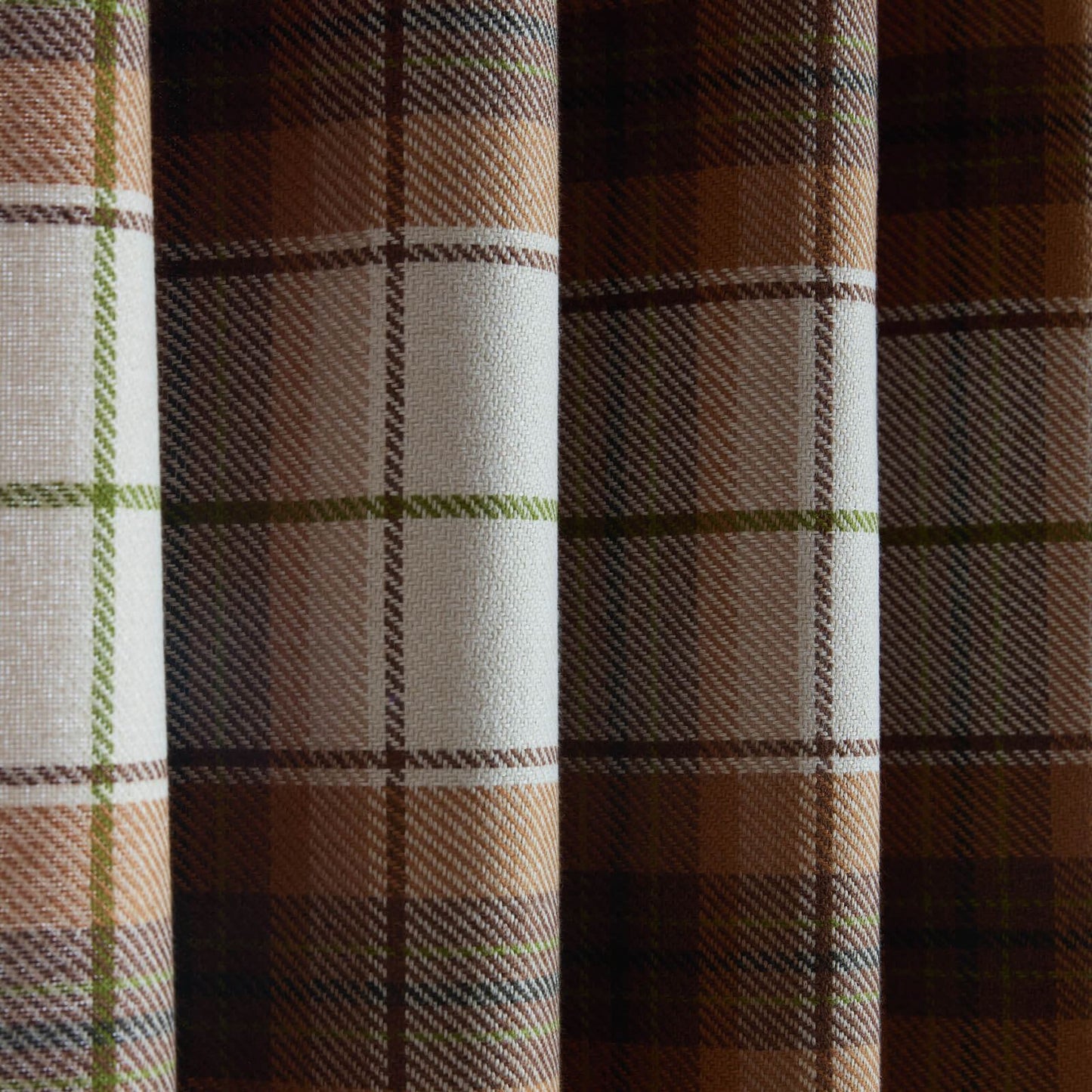 Catherine Lansfield Brushed Woven Glencoe Check Blackout Eyelet Curtains Two Panels Terracotta