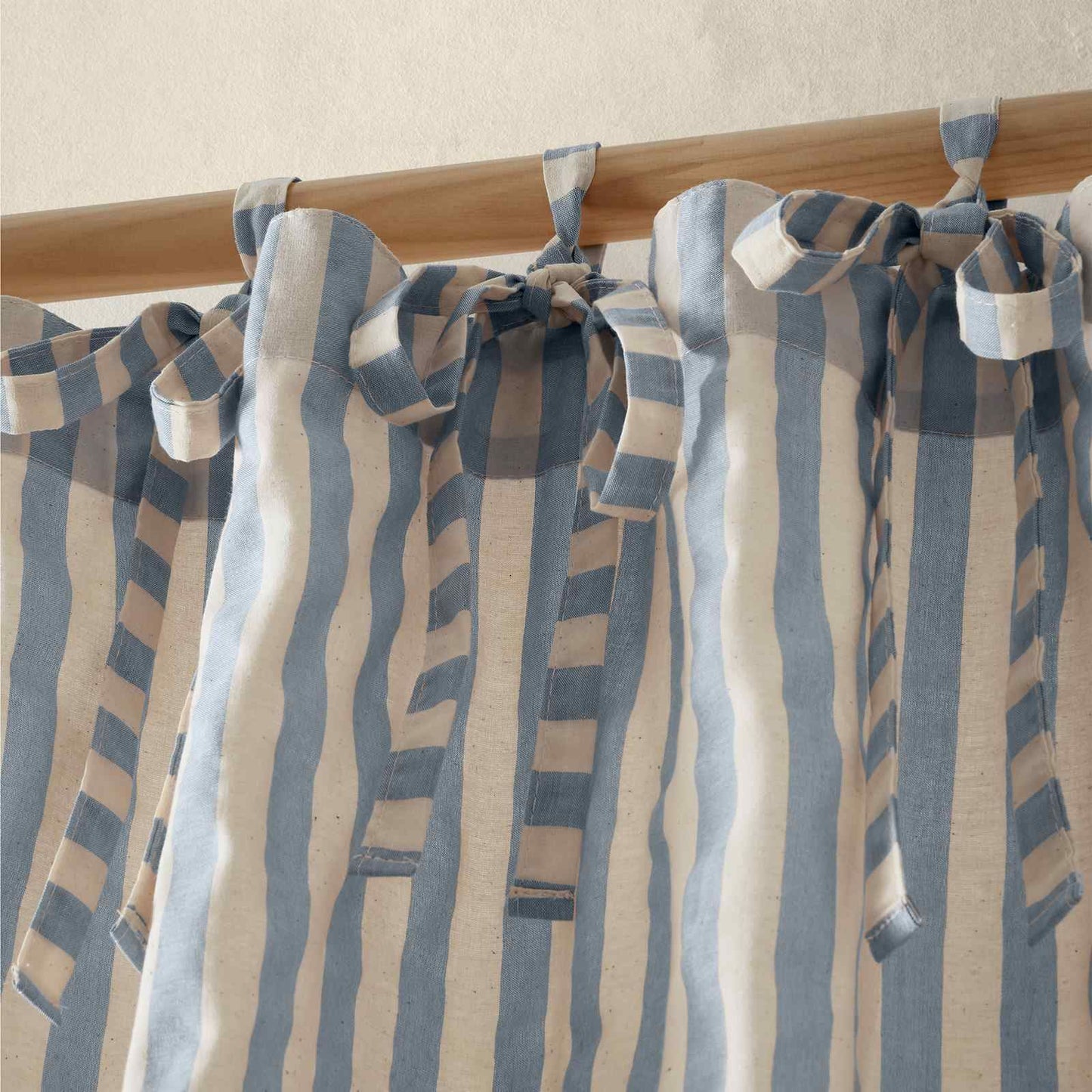Zanzibar Yarn Dyed Stripe Blue Curtain Panel