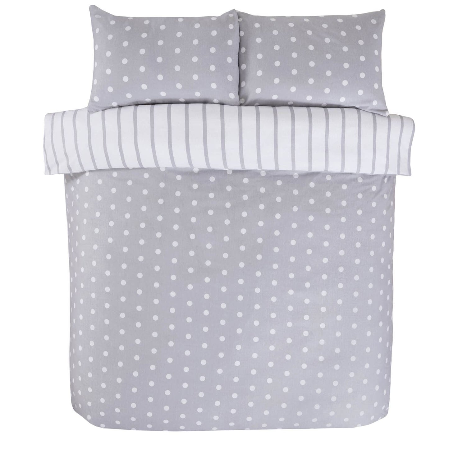 Spots & Stripes Grey Micro Fiber Duvet Set