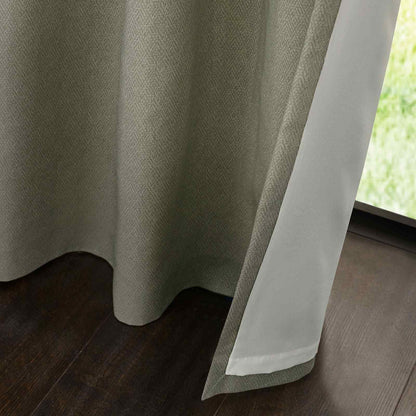 Melville Lined Green Curtains Two Panels
