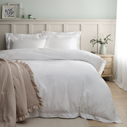 Lottie Embroidery White Duvet Cover Set